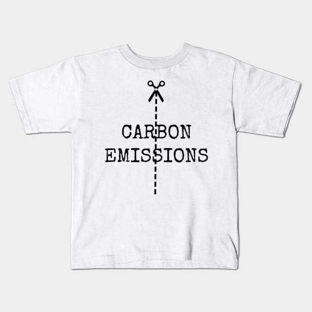 Cut Carbon Emissions Kids T-Shirt by wanungara